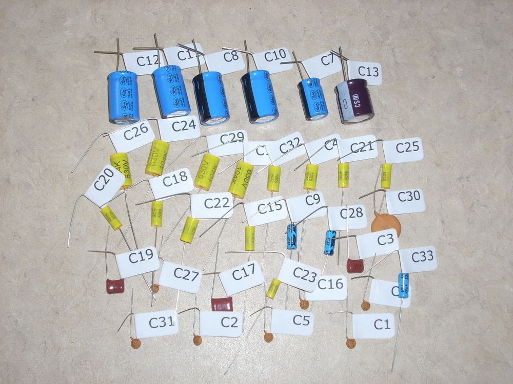 WURLITZER JUKEBOX AMPLIFIER AMP CAP CAPACITOR KIT FOR 516 AMP MODELS 1500 1550