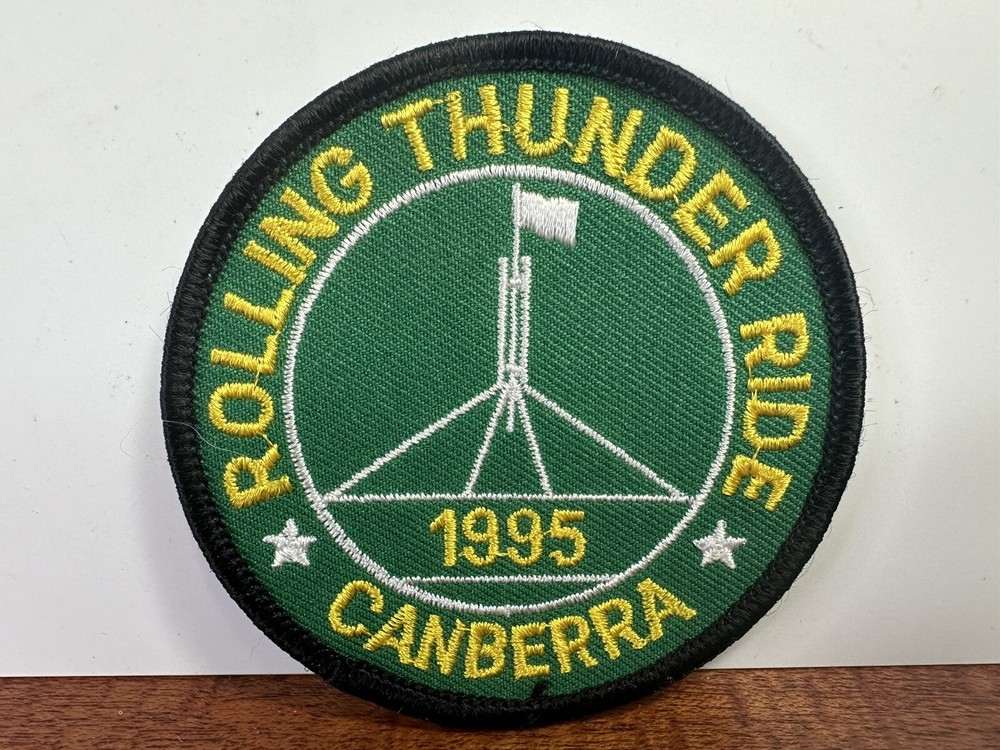 Genuine Harley Davidson HOG Canberra Rolling Thunder Ride 1995 Iron On Patch