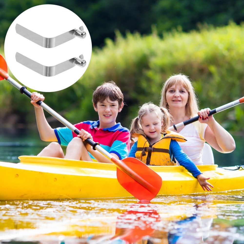 6 Pcs Clips for Paddle Tent Pole Push Button Spring Boat Hook Holder Seat