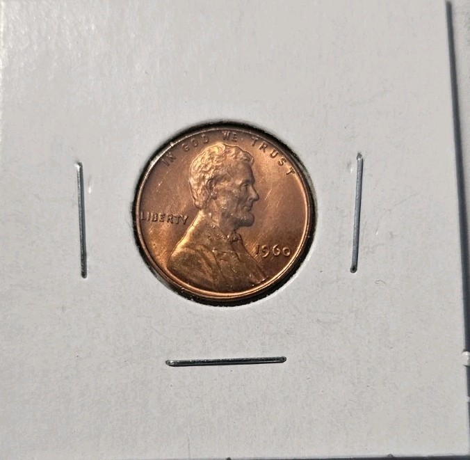 Cherry RED 1960-P Small Date Lincoln Memorial Cent BU Brilliant Uncirculated