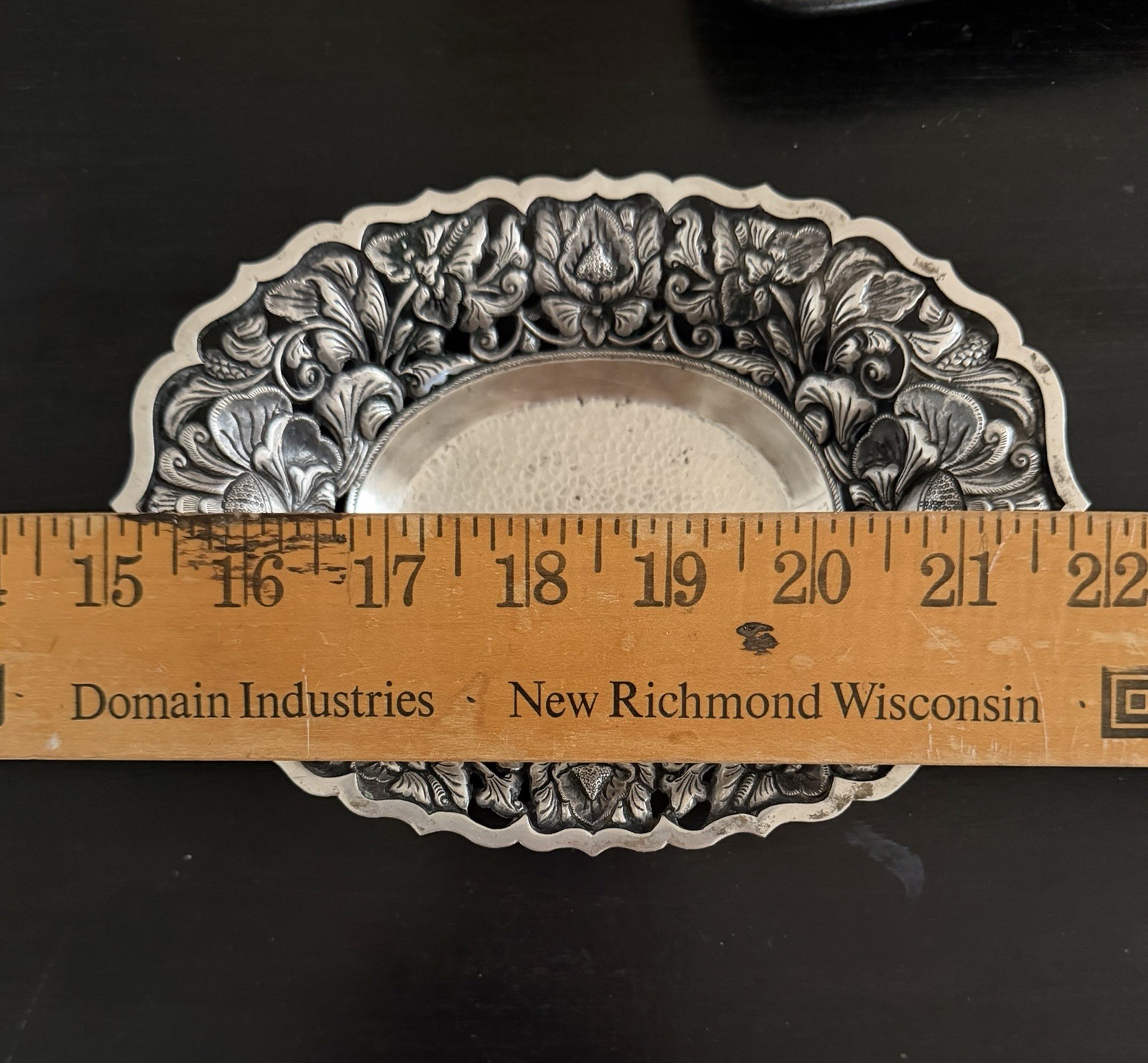 Art Nouveau Repousse 800 Sterling Silver Soap Candy Nut Trinket Bowl Dish KS