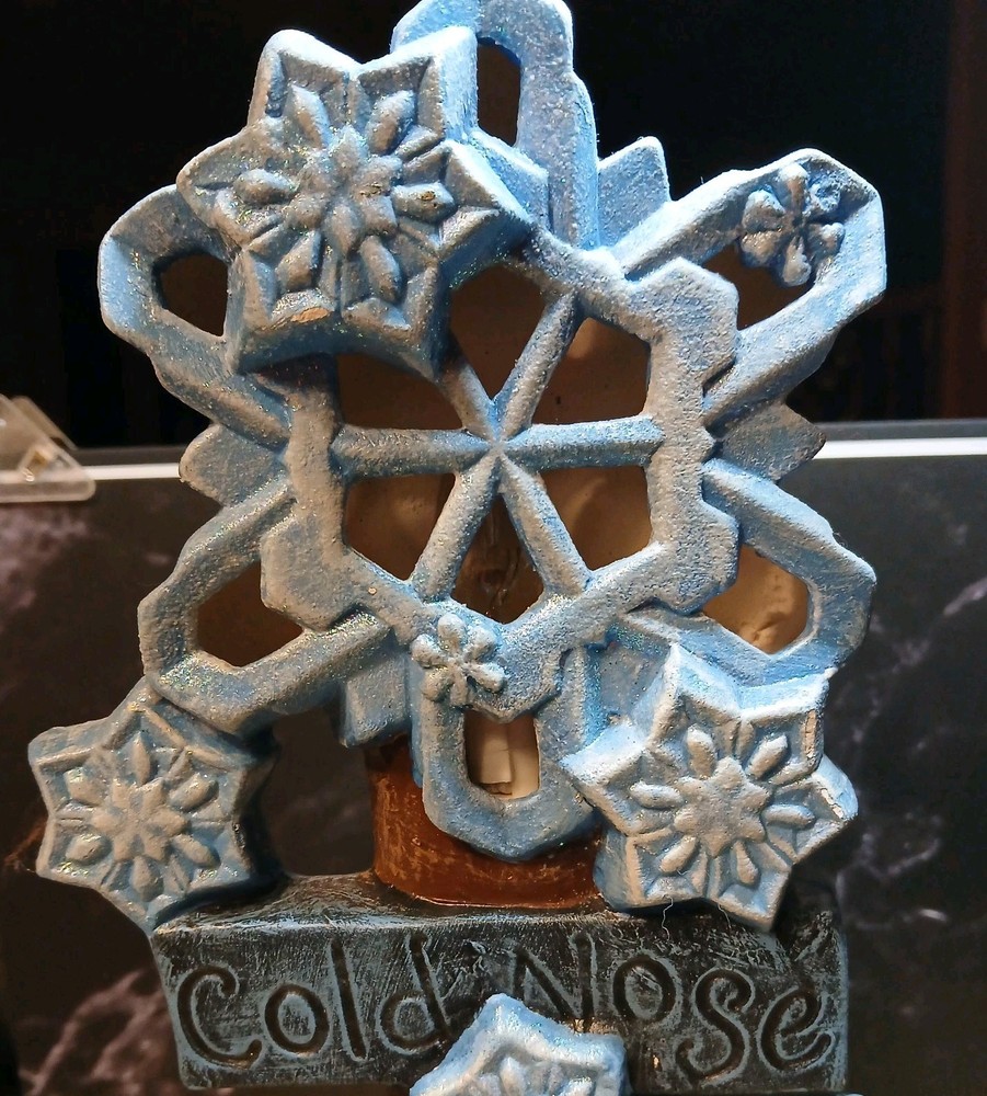 Cold Nose Warm Heart Lighted ceramic Christmas Stack.