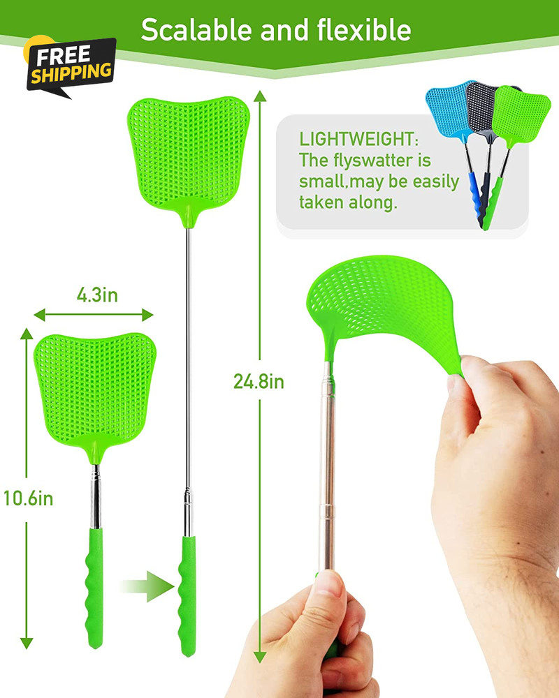 3 Pcs Fly Swatter, Fly Swatters Plastic Telescopic