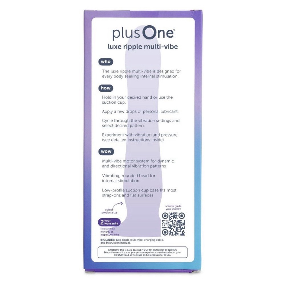 Plus One Luxe Ripple Multi-Vibe Waterproof - Rechargeable-Suction Cup