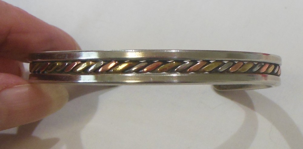 Silver-tone Silver & Copper Cuff Bracelet