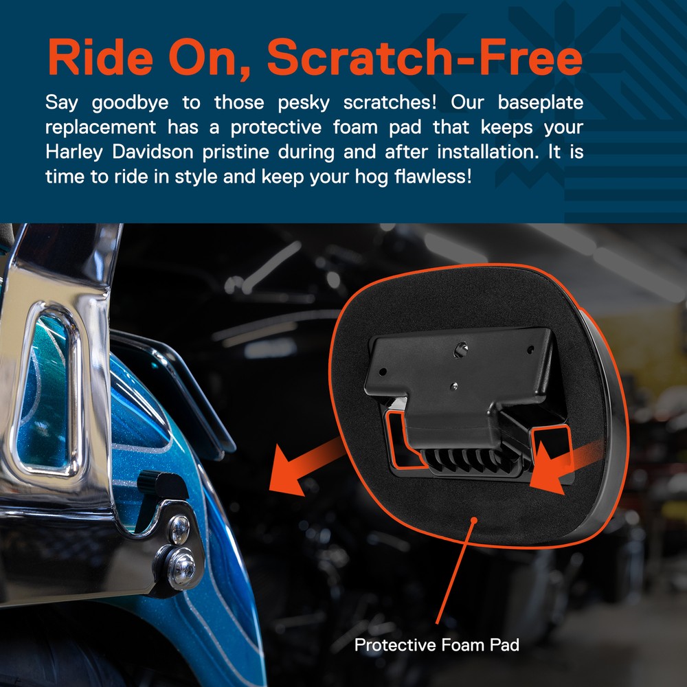 Chrome Taillight Base Plate Replacement for 2000+ Harley Davidson 68296-99A