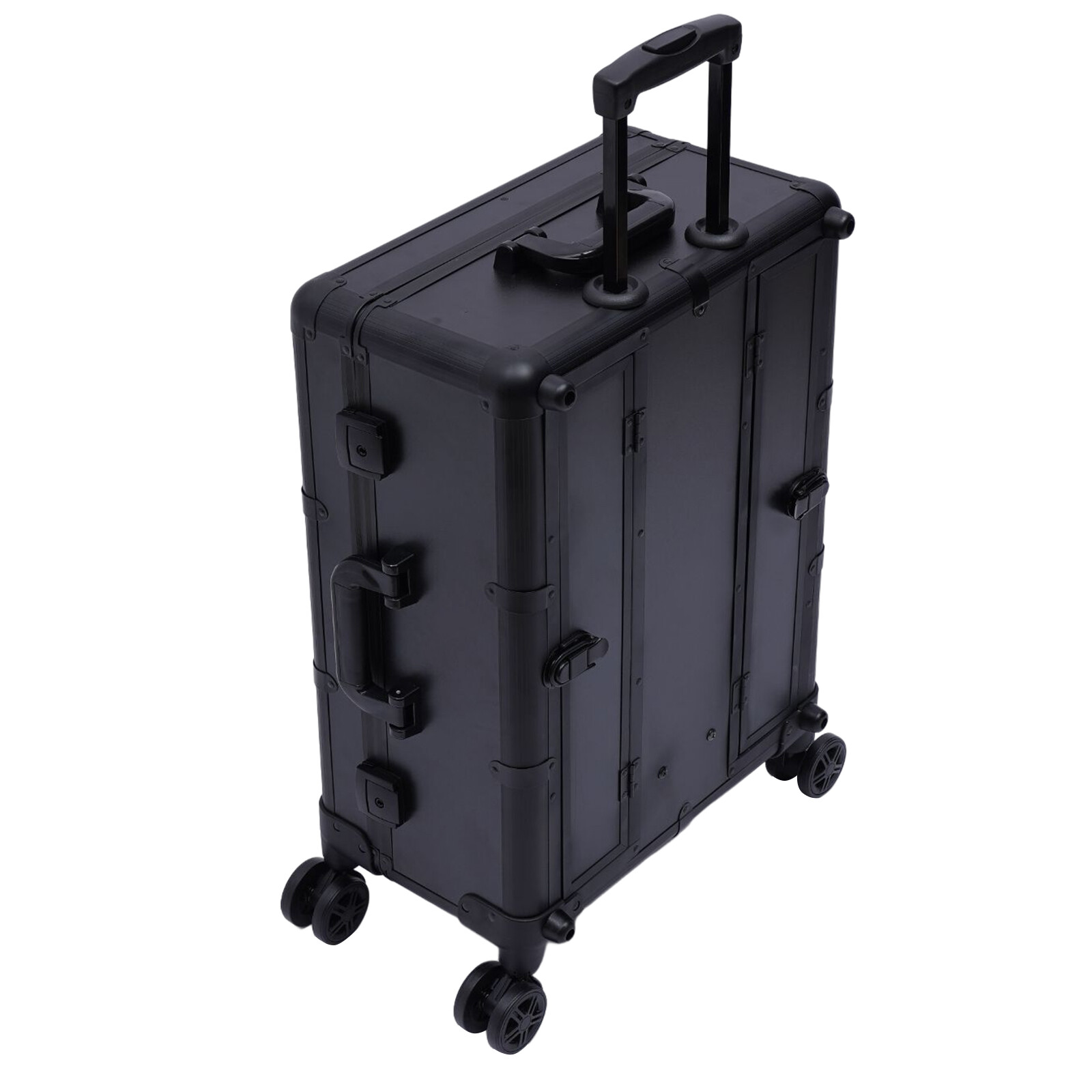 Pro Rolling Makeup Case Travel Cosmetic Trolley Organizer With LED Light Mirror