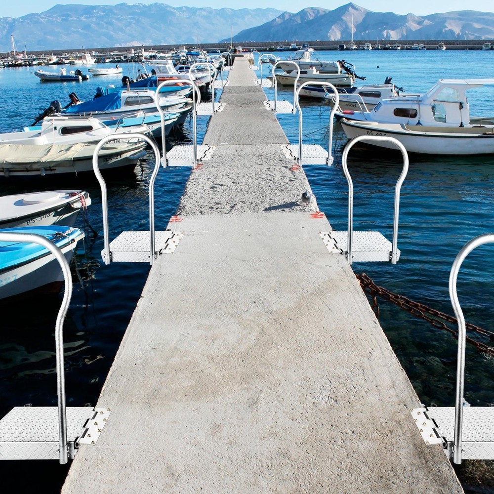 Boat Boarding Platform With Handrail, Foldable Dock Boarding Platform W/ Handle