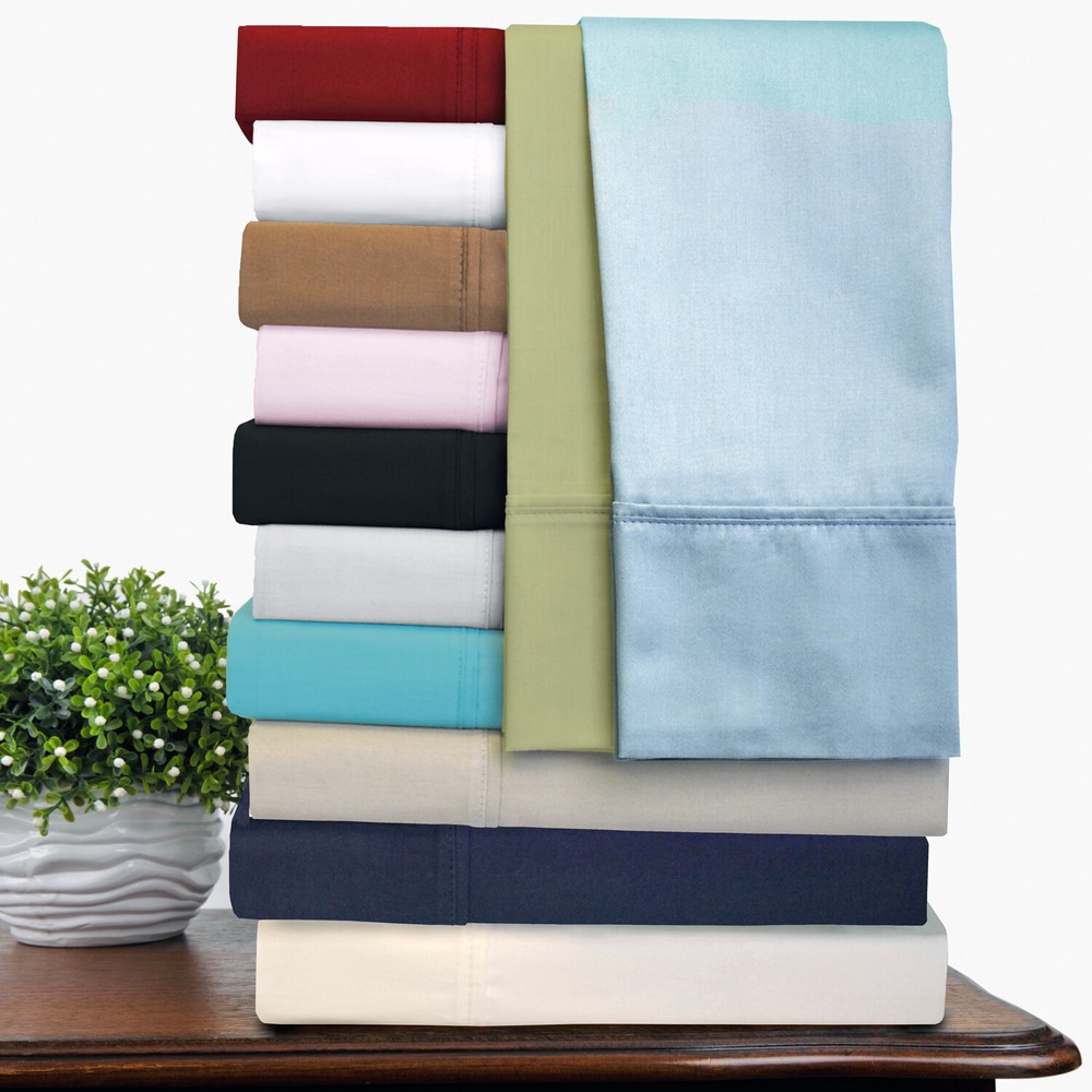 300 Thread Count Egyptian Cotton Solid Bed Sheet Deep Pocket Sheet Set
