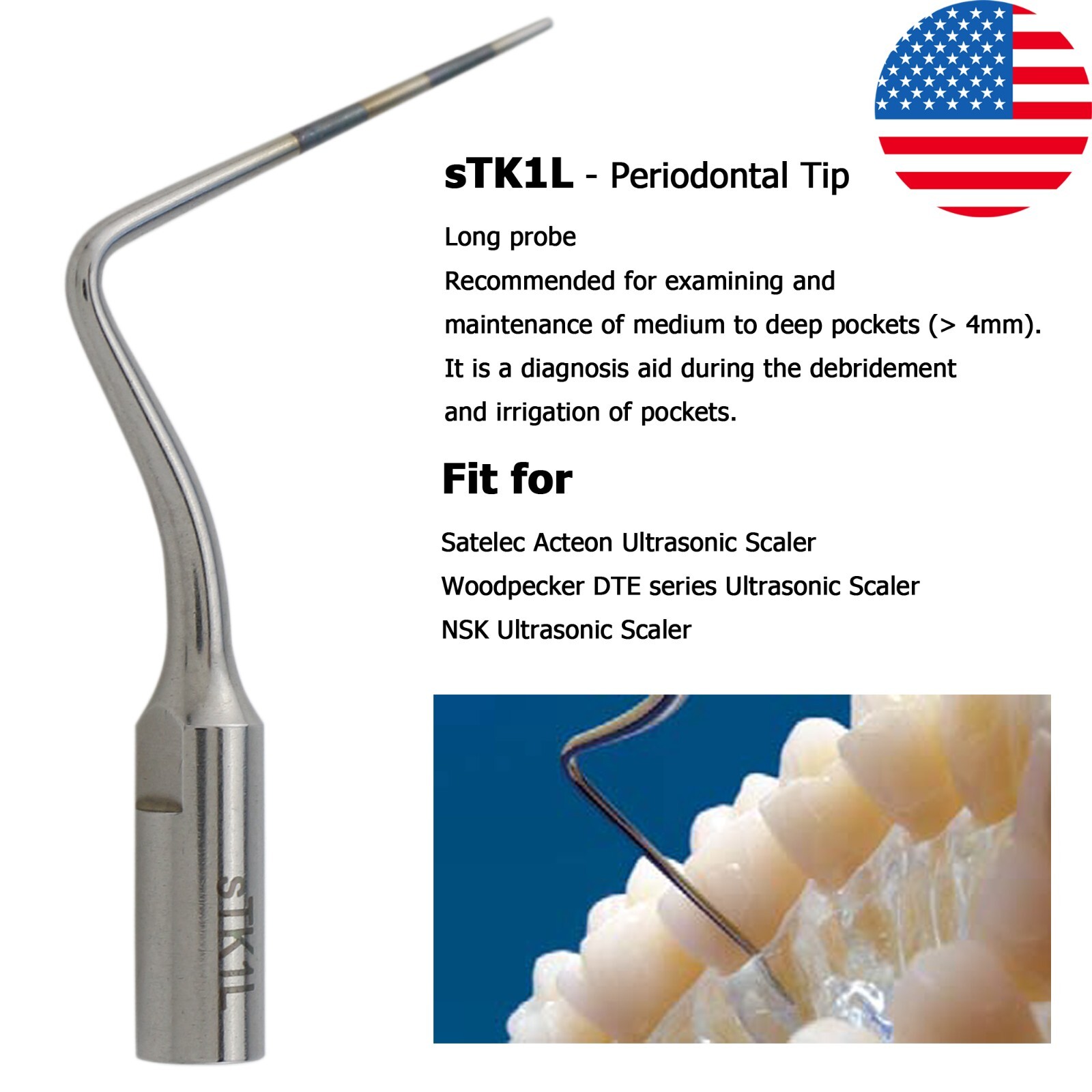 Dental ACTEON NEWTRON P5 XS Ultrasonic Scaler Handpiece Satelec Piezo Tips H3 1S