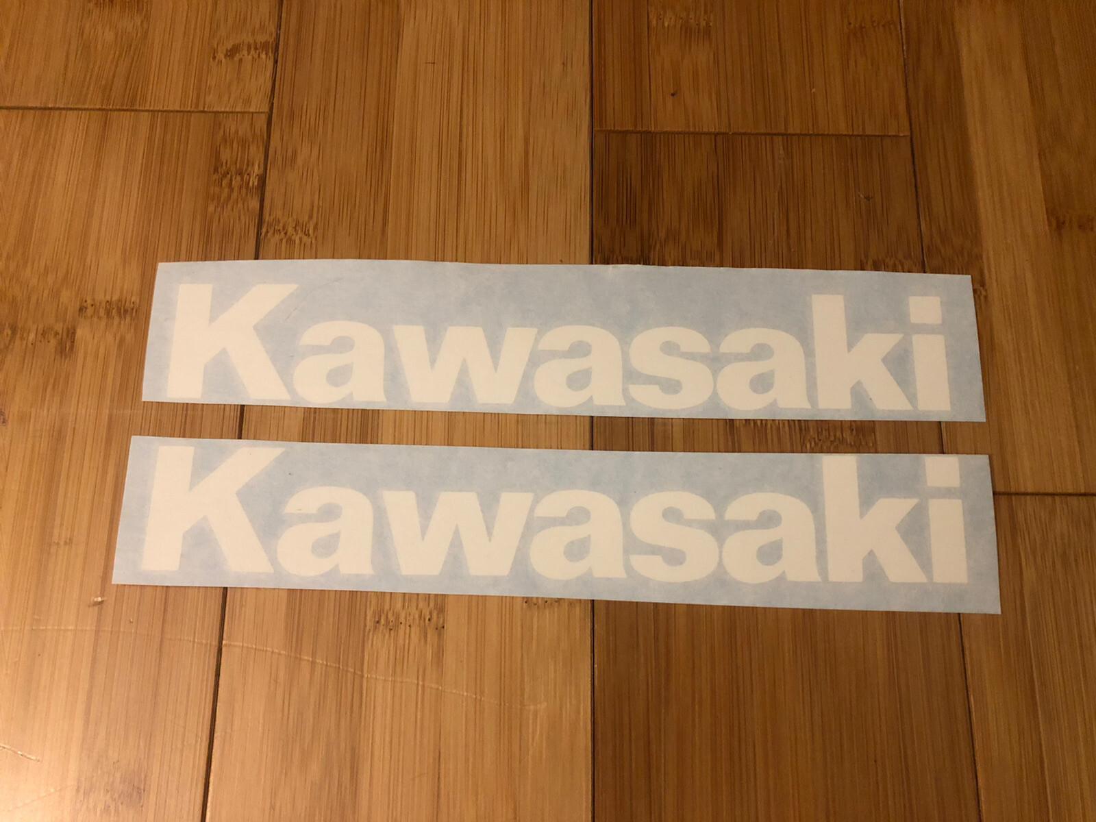 Kawasaki 9” Logo (set 2x) White Decal Sticker Vinyl Dirtbike Motorcycle Bike ATV