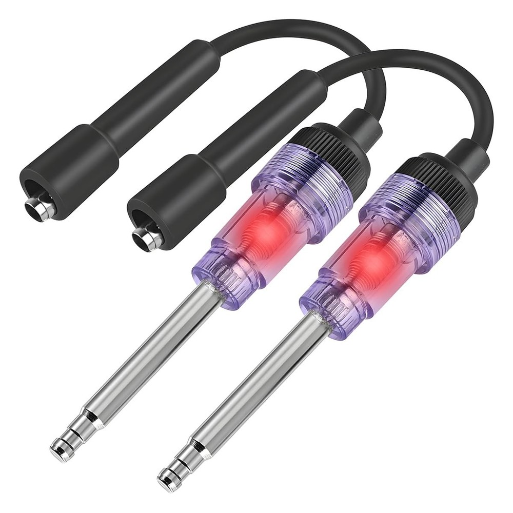 2PCS Inline Spark Plug Tester, Straight Boot Engine Ignition Tester Light, Small