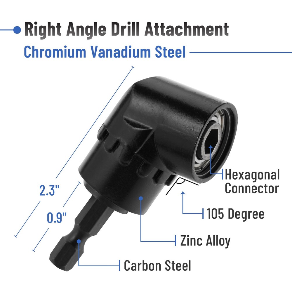 Bates- Socket Adapter Extension Set with Right Angle Drill Attachment, 4...