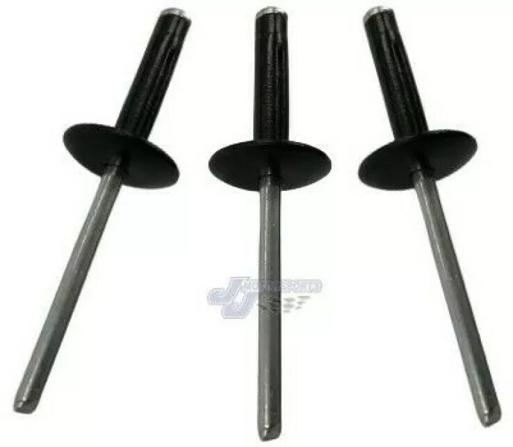 Large Head Black Exploding Rivets Pop Rivet 250 ct. Tri-Fold Racing Fasteners