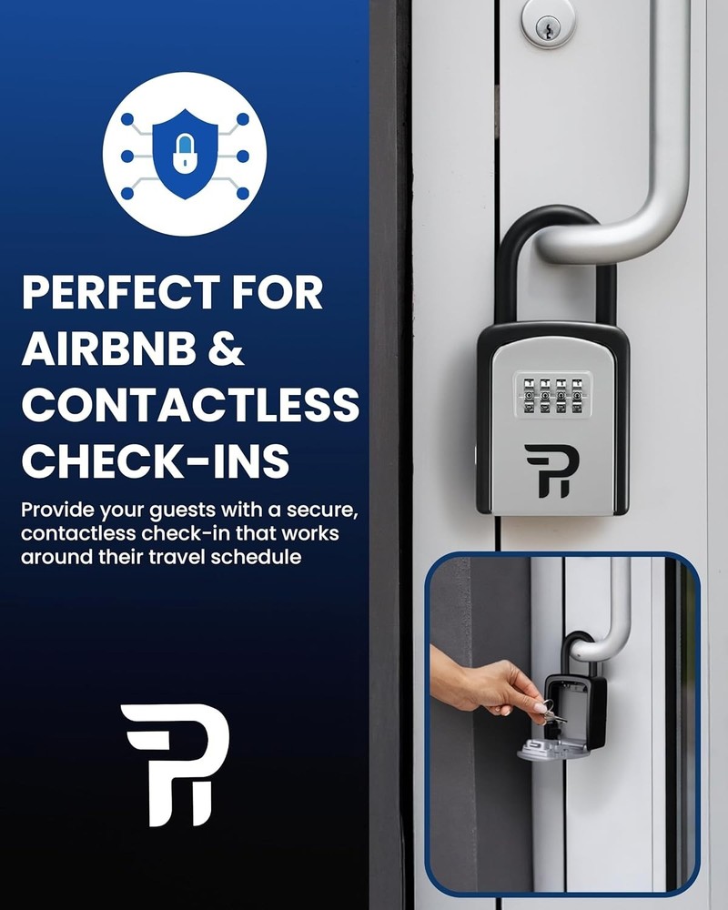 Outdoor Key Storage Lockbox - Personalizable 4-Digit Combination Security