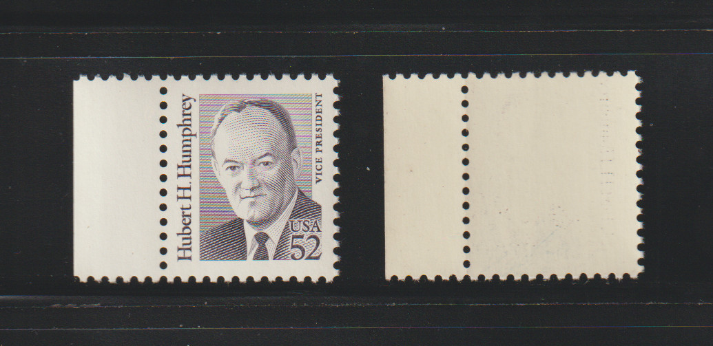 US EFO ERROR Stamps #2189 Humphrey: Uncommon Misperf & Normal. MNH