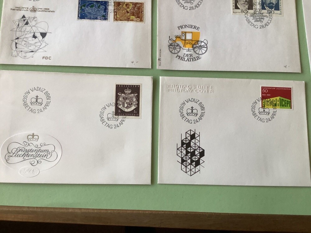Liechtenstein 1969 postal stamps covers 9 items Ref A1397