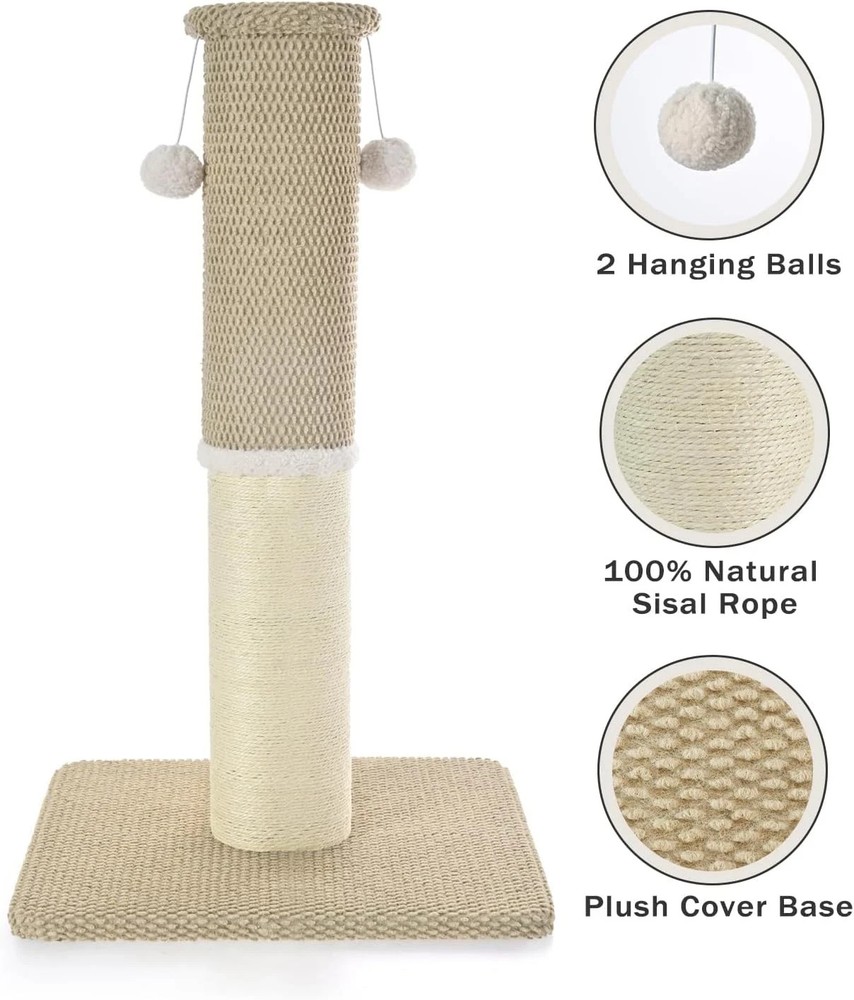 Made4Pets Tall Cat Scratching Post, Heavy Duty and Thicker Scratching Posts for