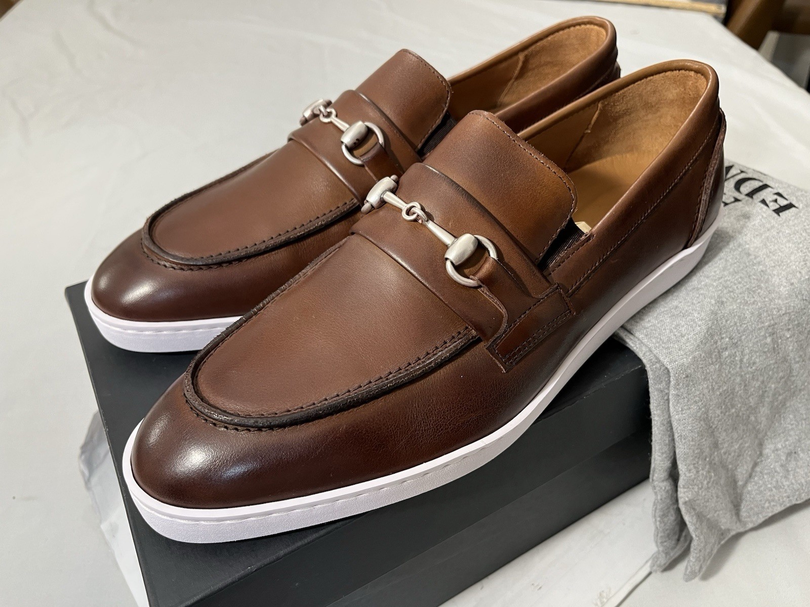 Allen Edmonds "RANDOLPH" BIT Penny Loafer Dress Sneakers 9.5 D Mahogany NWB $300
