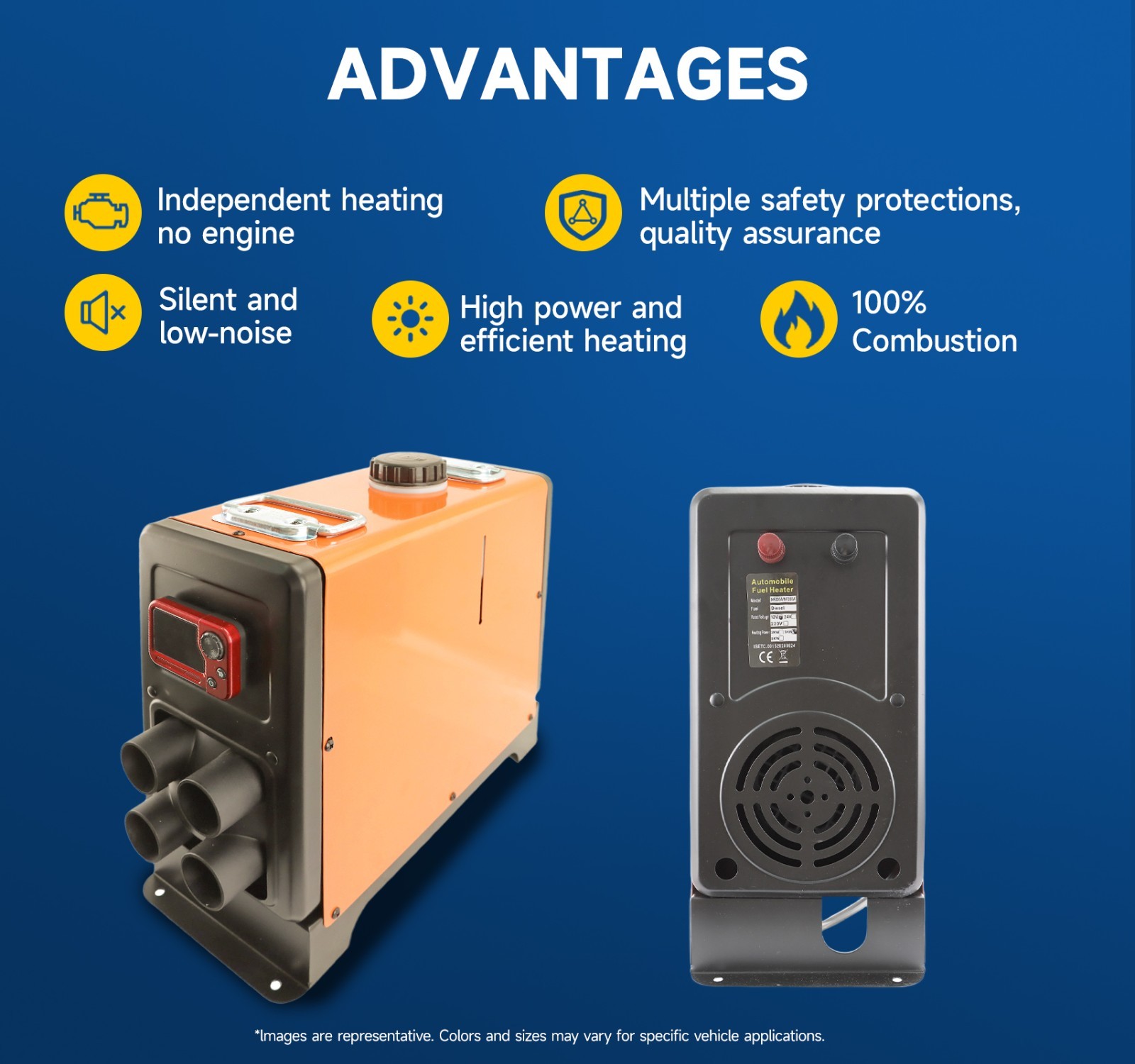 Diesel Air Heater All-in-one 12V 8KW Bluetooth LCD for Car RV Indoors