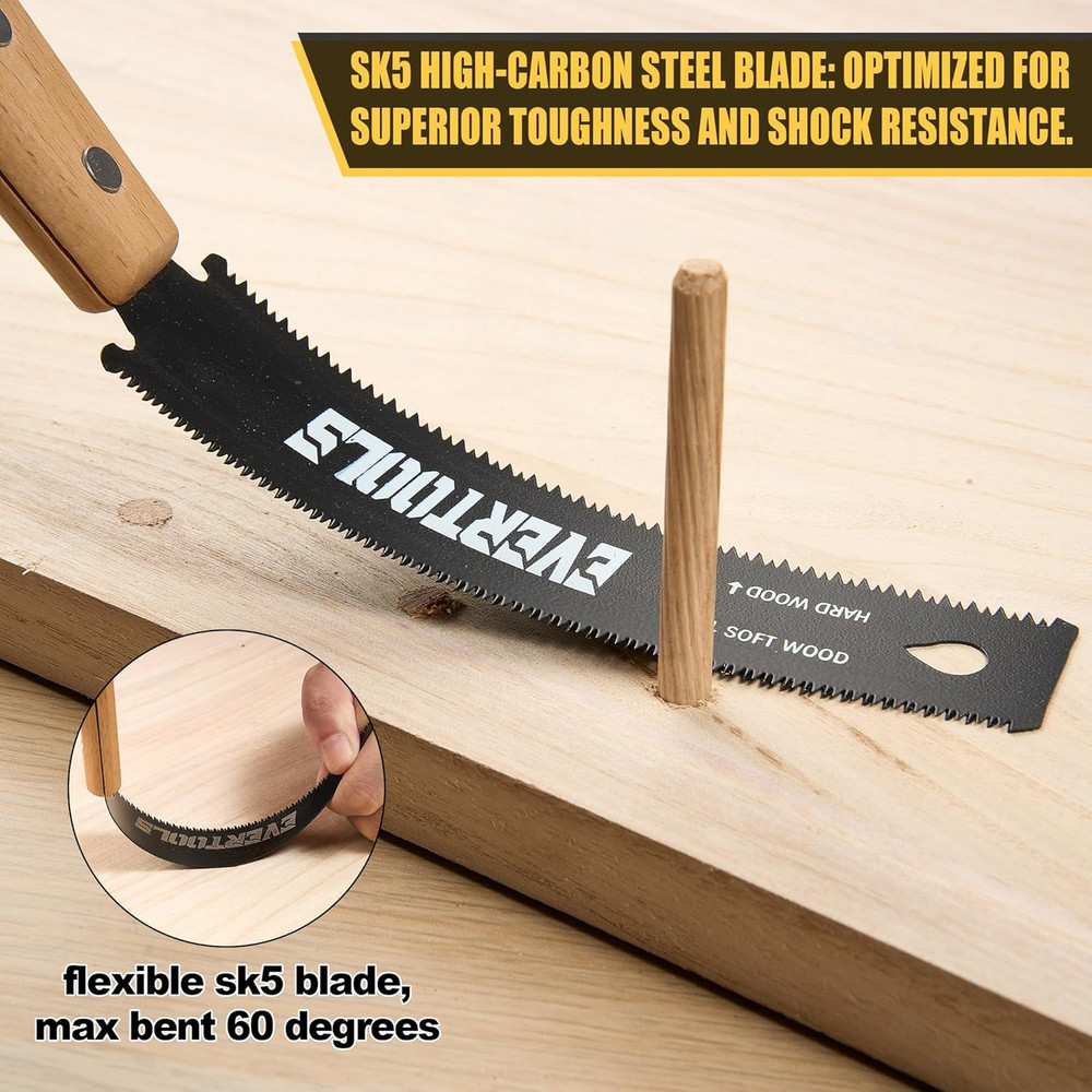 3-Piece Japanese Pull Saw Set Razor Sharp Woodworking Hand Saws Carpentry Tool