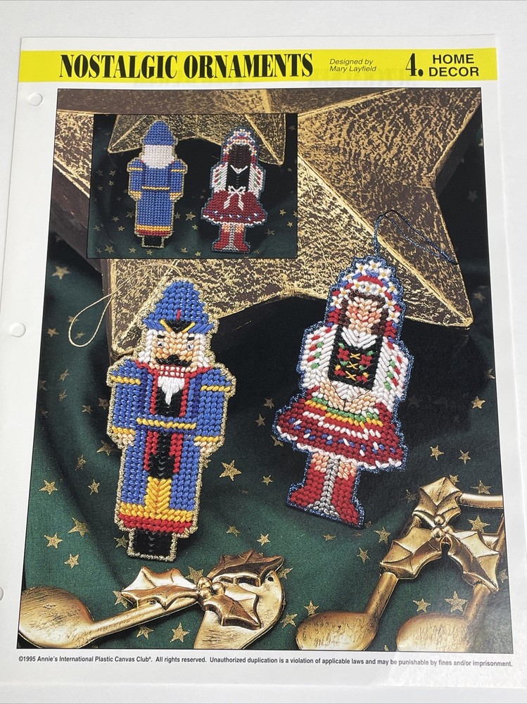 Annie's Attic Nostalgic Ornaments Nutcracker Folk Dancer Plastic Canvas Pattern