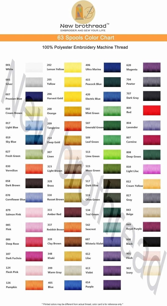 63 Colors Polyester Embroidery Thread Kit 500M Each Spool for Sewing Projects