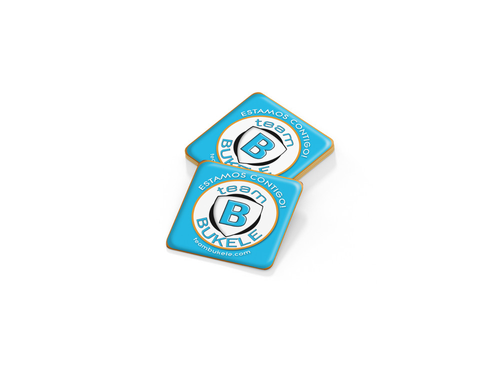 Custom-desinged - Double-sided - TeamBukele Logo Coasters - 12 piece set