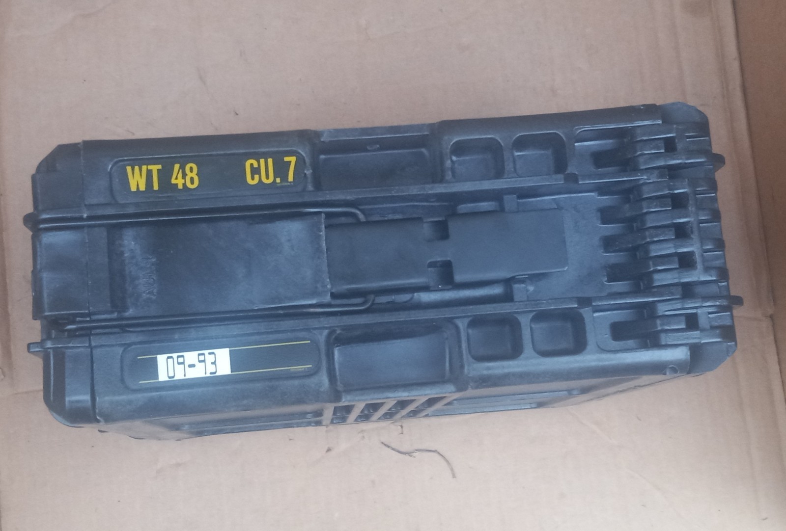 Military Ammo Box Heavy Black Pelican Plastic 25mm Linked 30 Cartridges Empty