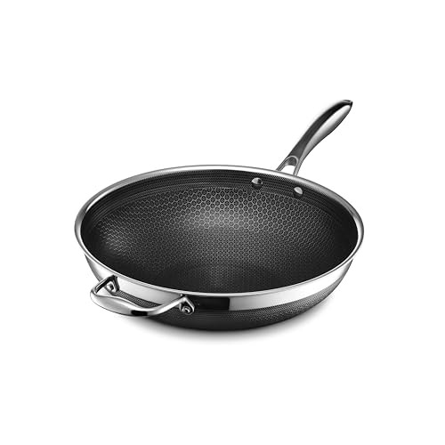 HexClad Hybrid Nonstick 12-Inch Wok, Stay-Cool Handle, Dishw