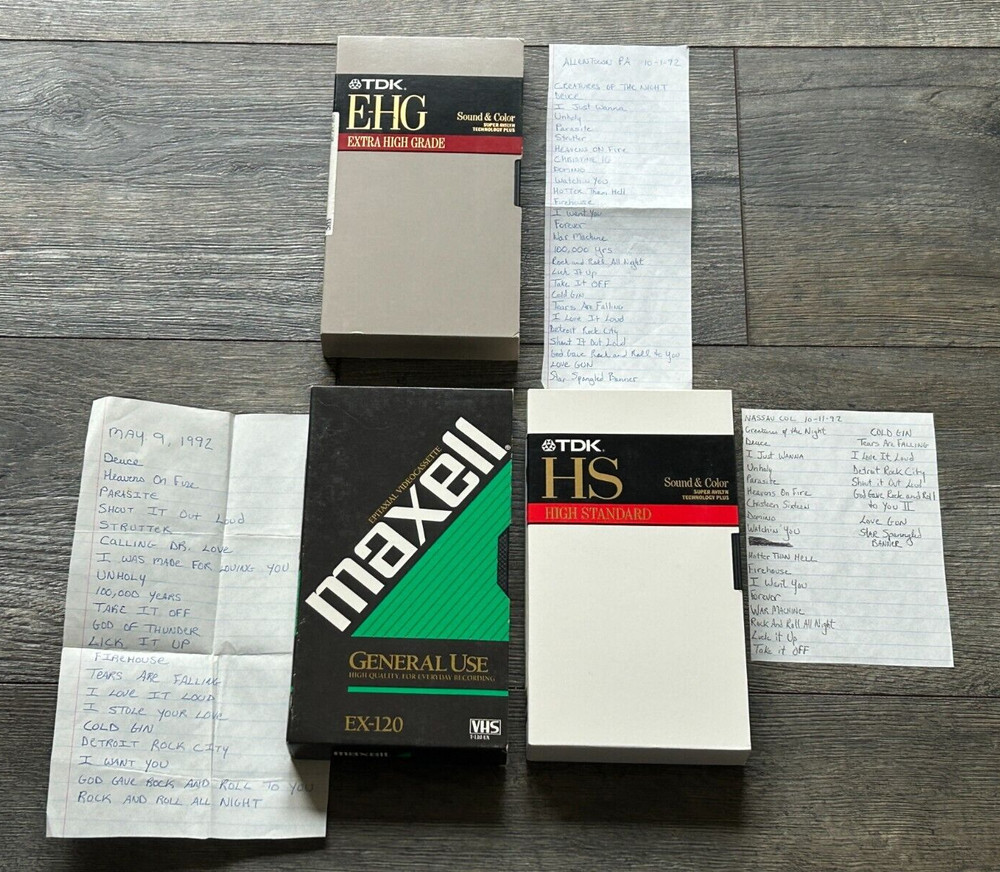 KISS VHS Video Tape Lot Revenge Concert Tour Ritz Nassau Allentown Vintage Kiss