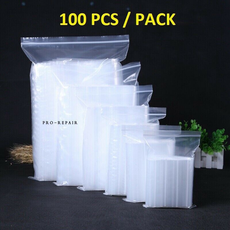 Strong 2 Mil Clear Reclosable Zip Plastic Lock Bags Poly Jewelry Zipper Baggies