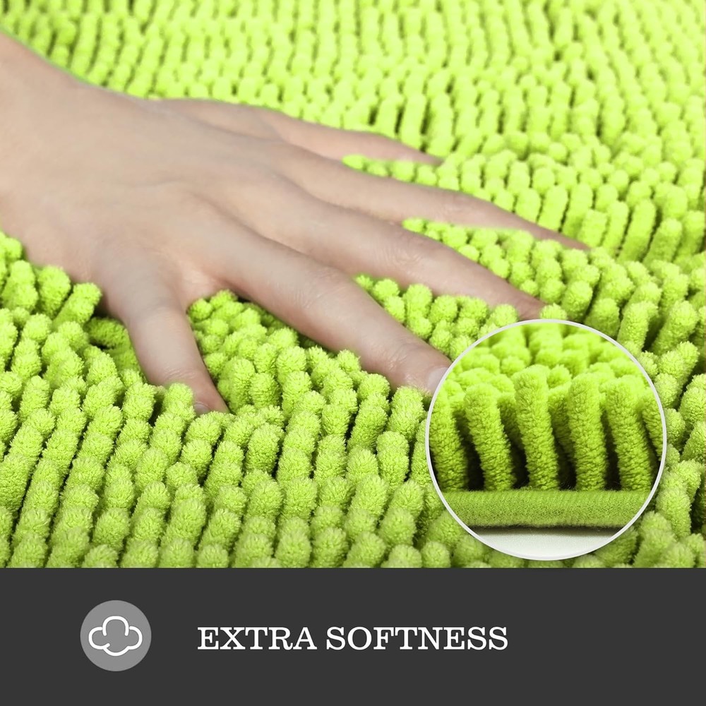 Yeaban Lime Green Bathroom Rugs – Thick 1'5" x 2' (Rectangular),