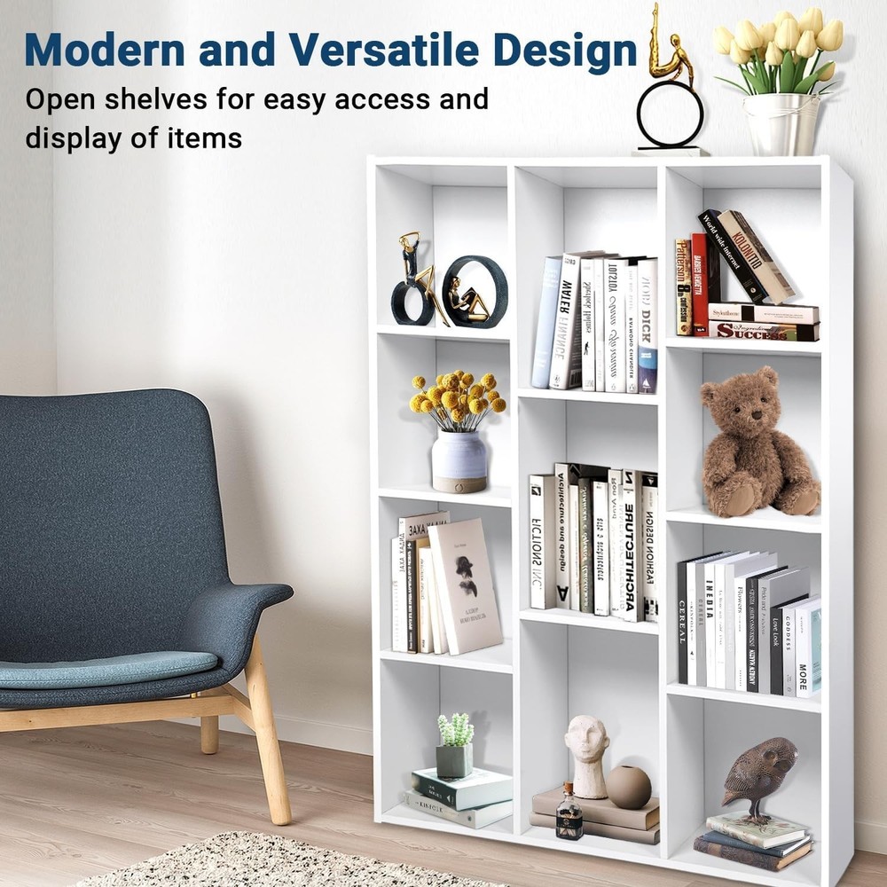 11 Cube Storage Organizer 4 Tier Stackable Bookcase Open Storage Display