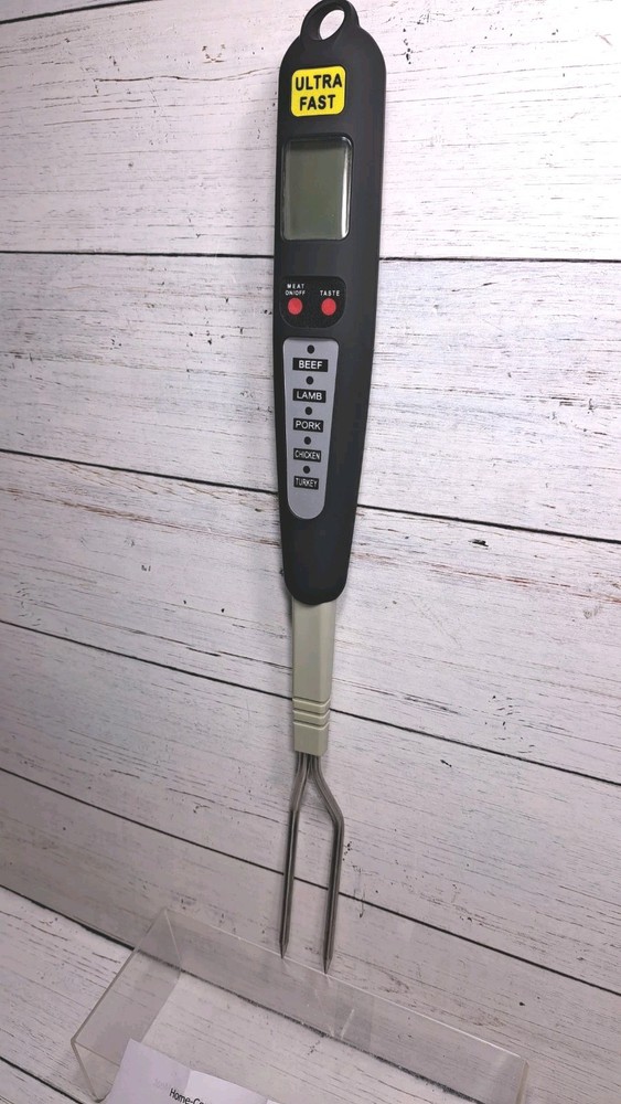 Digital Meat Thermometer Fork, Read Meat BBQ Fork Thermometer with Dual Probe...