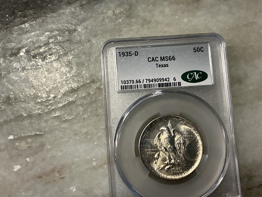 1935-D Texas Silver Commemorative Half Dollar MS66 CAC