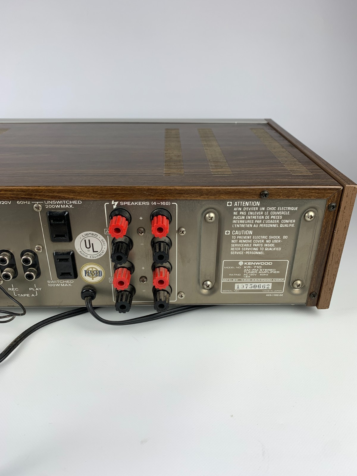 VTG Kenwood KR-710 Stereo Receiver Japan High Speed DC Servo Silver WORKS READ