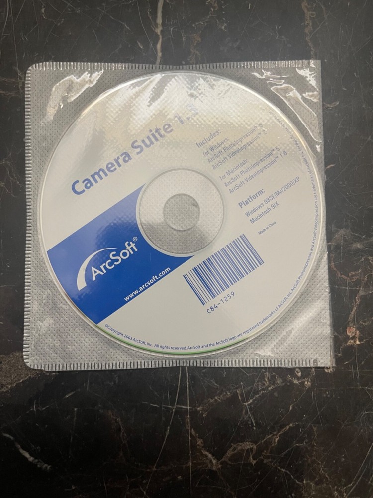 ArcSoft Camera Suite 1.3 For Windows or Macintosh Disc CD Software