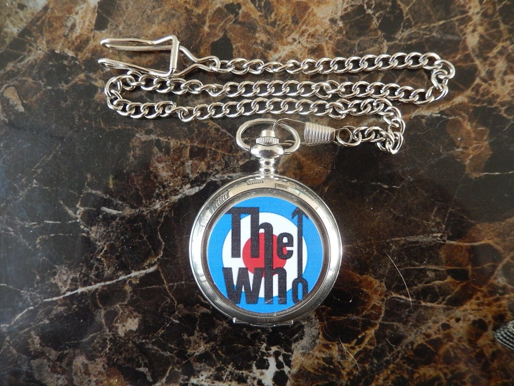 THE WHO CHROME POCKET WATCH WITH CHAIN (NEW)  3