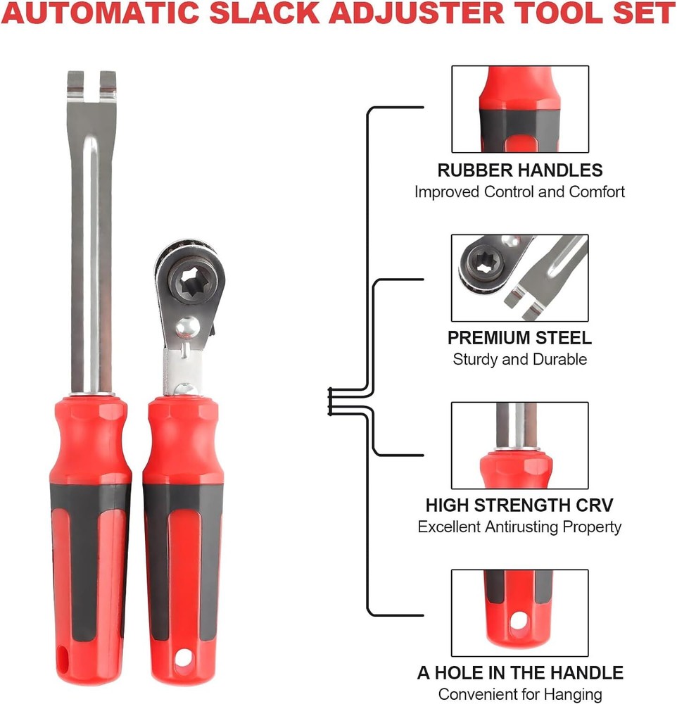 2-Piece Automatic Slack Adjuster Release Wrench –Fork End Double Square Car Tool