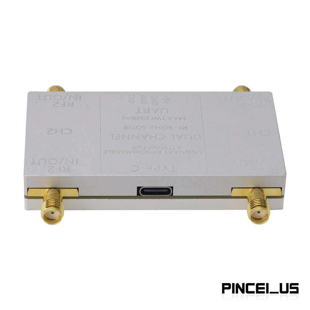 RF-8GHz-60DB Dual Channel Programmable Attenuator (Main Unit + Type-C Cable) pe6