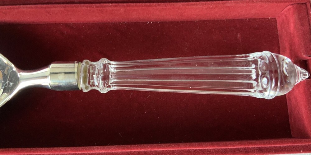 INTERNATIONAL SILVER CO LARGE SILVERPLATED SERVING FORK LUCITE HANDLE