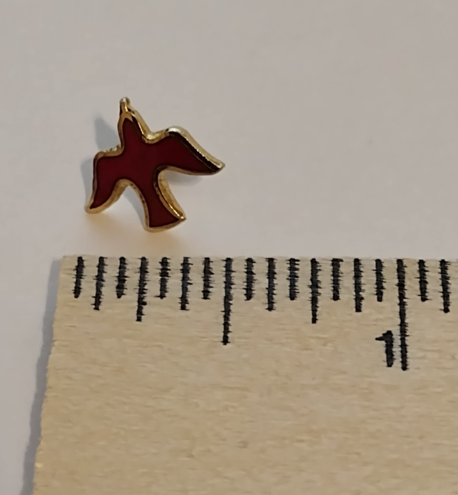 Tiny Red Dove Bird Tack Pin