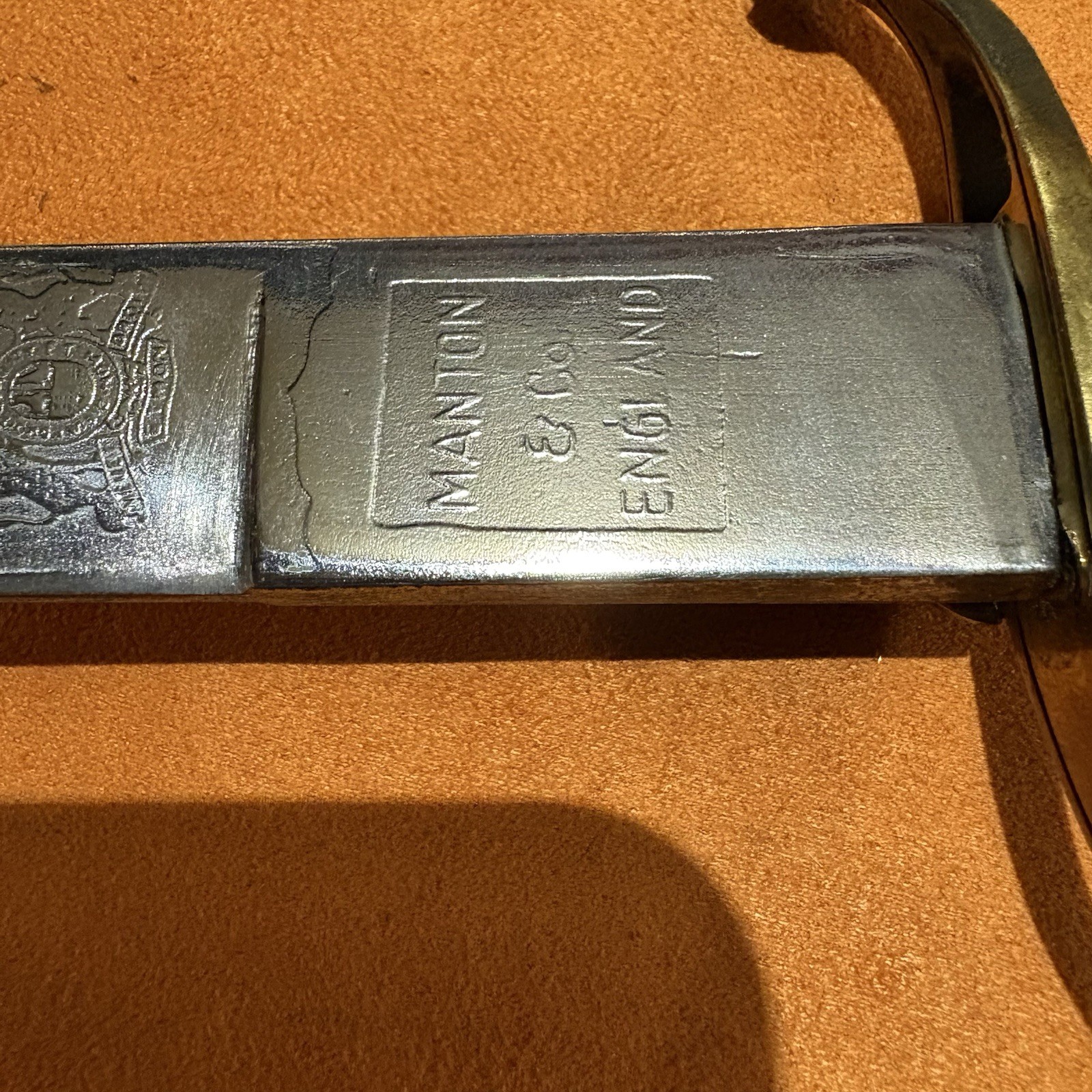 WW1 British Naval Lion Head Engraving Sword