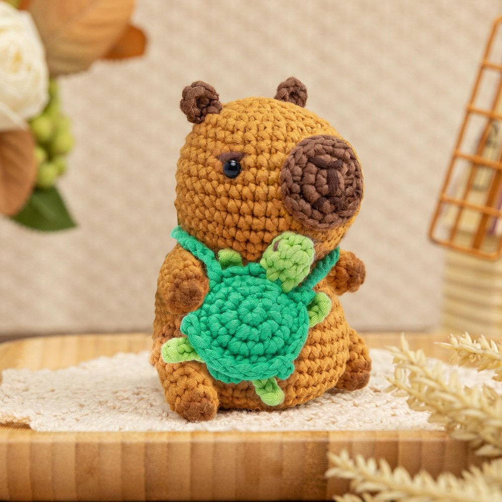 Crochet Kit for Beginners Level 1 with 40% Extra Eco-Friendly Pre-Started Eas...