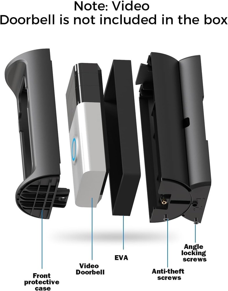 Sleek Weatherproof 360° Adjustable Doorbell Mount - Compatible with Ring Models