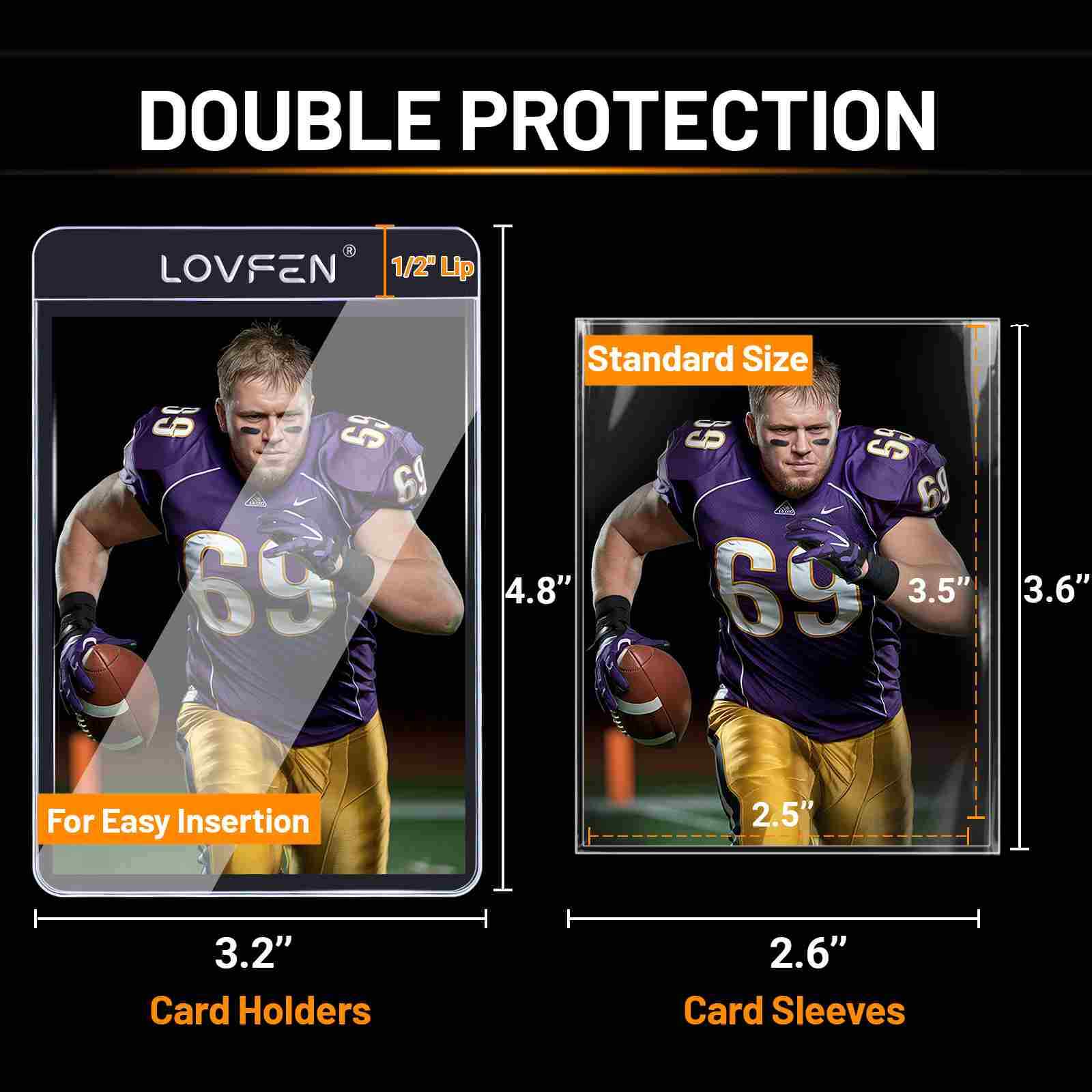 100/200/500/1000CT Semi Rigid Card Holders + Free Sleeves For 35pt Trading Cards