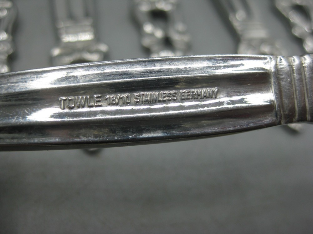 6 Towle Stainless KING GUSTAV Dinner Forks Germany Silverware Flatware