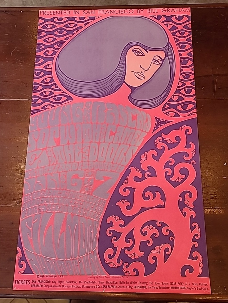 Bill Graham BG #44 Poster Fillmore Auditorium Doors 1st Print 1967 Wes Wilson