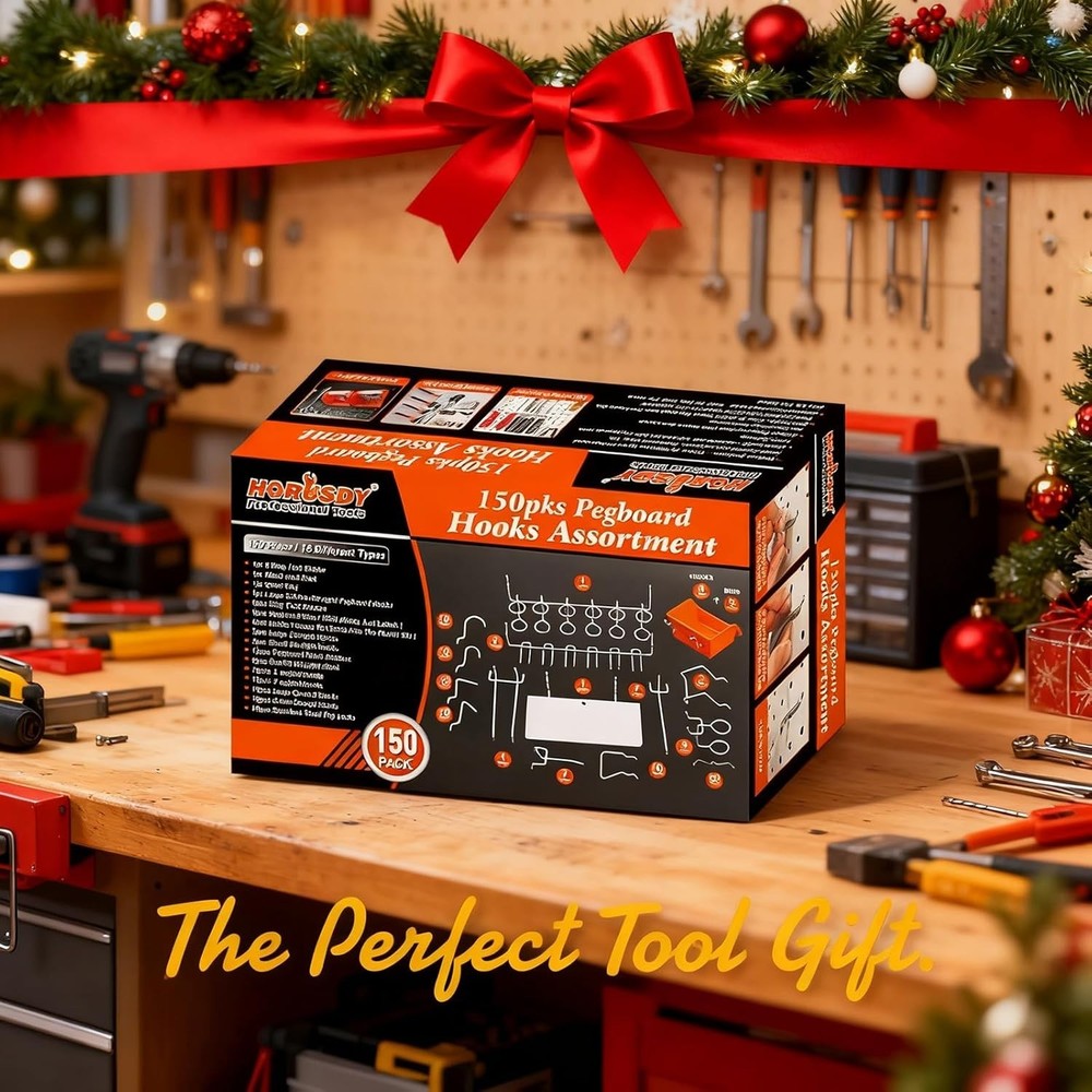 Heavy-Duty 150-Piece Pegboard Hook Set - Rust Resistant & Versatile Storage